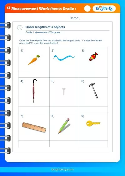 Measurement Worksheet For First Grade