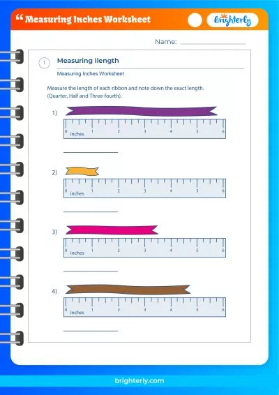 Measuring In Inches Worksheet Answer Key