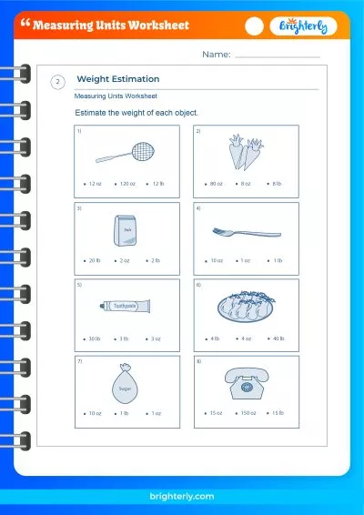 Units Of Measure Worksheets