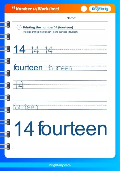 Number 14 Worksheets For Preschool
