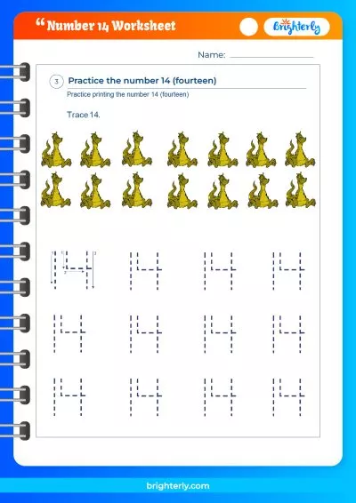 Number 14 Worksheets For Kindergarten