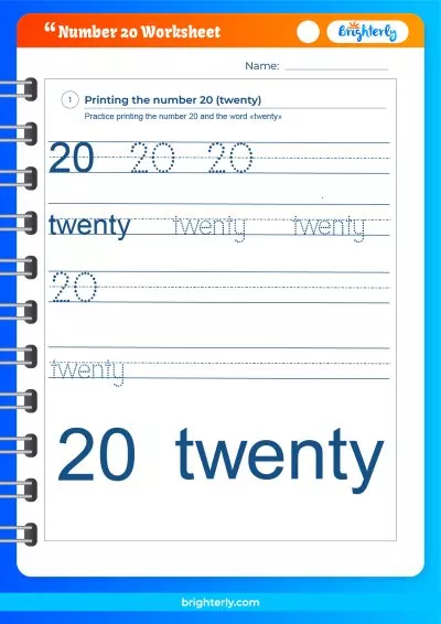 Number 20 Worksheets For Preschool