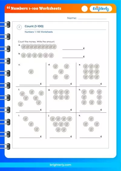 Free Printable Numbers 1 100 Worksheets for Kids PDFs