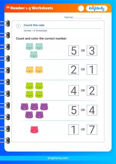 Worksheets For Kindergarten Numbers 1-5