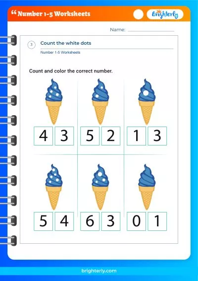 Numbers 1 To 5 Worksheets
