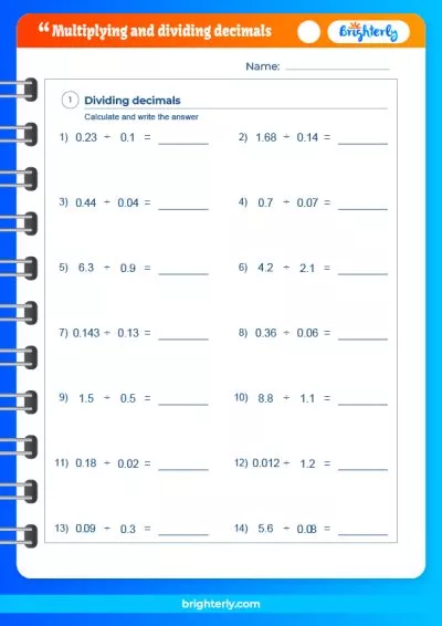 Multiplication And Division With Decimals Worksheets