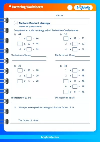 Factoring Worksheet With Answers