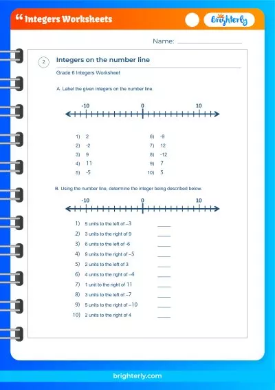 Integers Worksheet With Answers