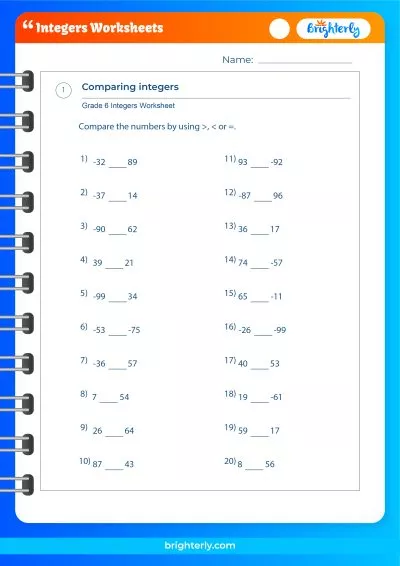 Integer Word Problems Worksheet