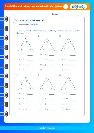 Kindergarten Math Worksheets Addition And Subtraction