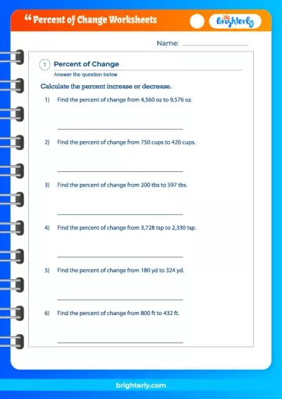 Percent Of Change Worksheets