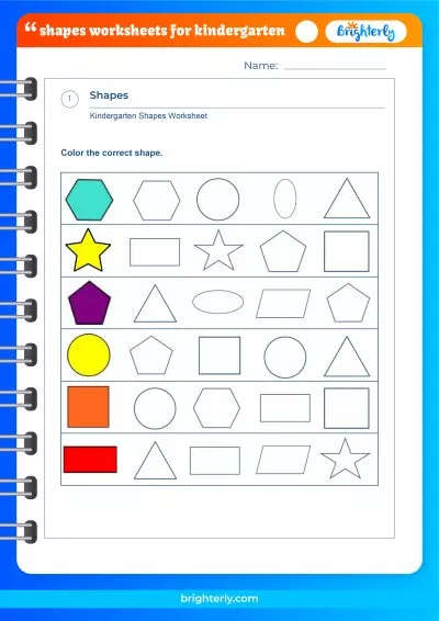 Preschool Shapes Worksheets For Kindergarten