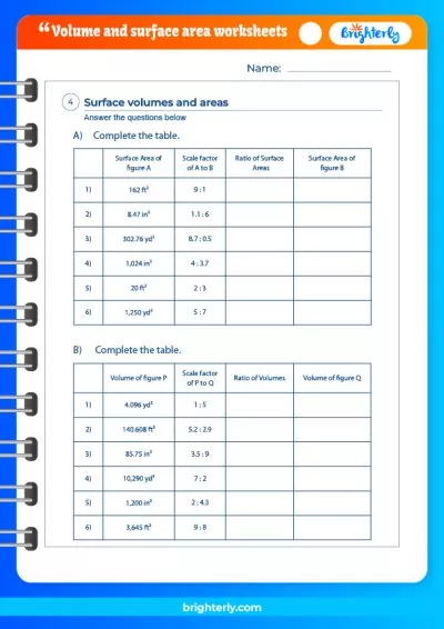 Volume 7th Grade Worksheets