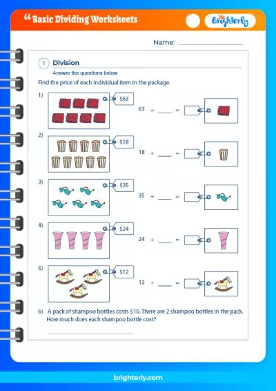 Basic Division Fact Worksheets