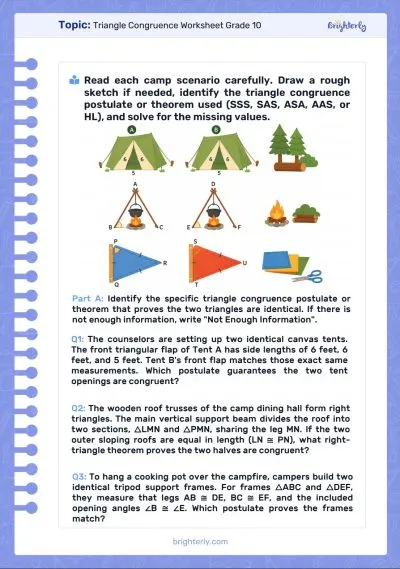 Triangle Congruence Worksheet