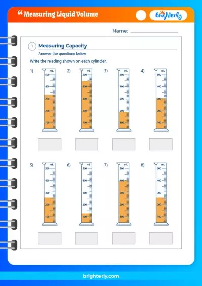 Liquid Measurements Worksheet