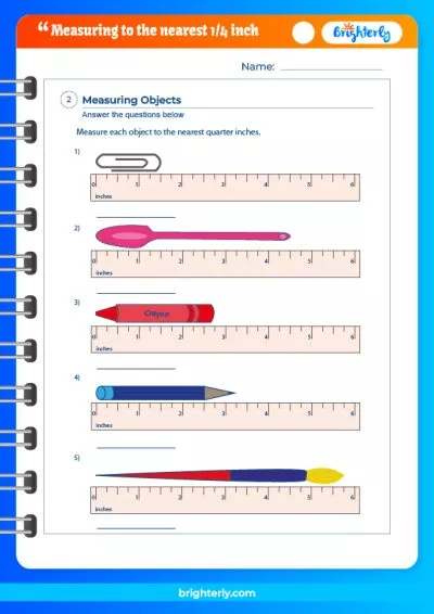Measurement To The Nearest 1 4 Inch Worksheet