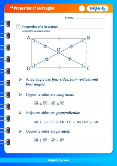 FREE Printable Properties Of Rectangles Worksheets