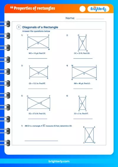Properties Of Rhombuses Rectangles And Squares Worksheet
