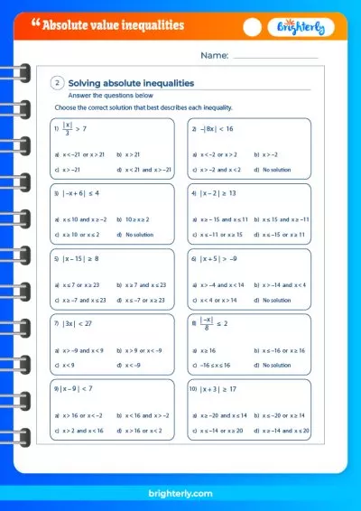 A Handy Guide to Our Absolute Value Inequalities Worksheet [PDFs]