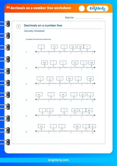 Decimals On Number Line Worksheet