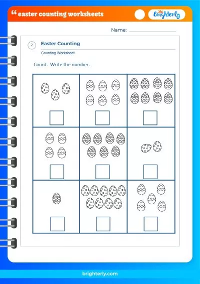 Easter Counting Worksheets for Preschoolers