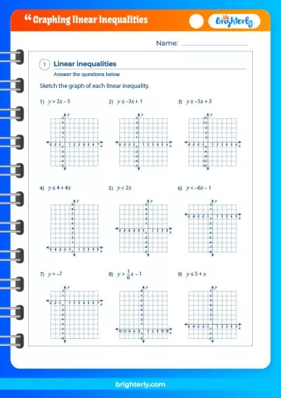 FREE Download Printable Graphing Linear Inequalities Worksheets PDFs