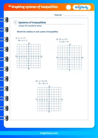 Graphing Systems Of Inequalities Worksheet Answers
