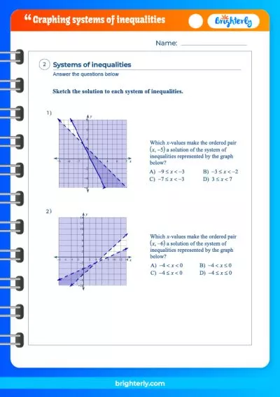 Solving System Of Inequalities By Graphing Worksheet