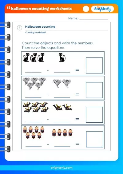 Free Halloween Counting Worksheets