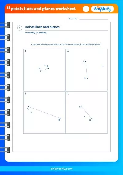 Geometry Points Lines And Planes Worksheets