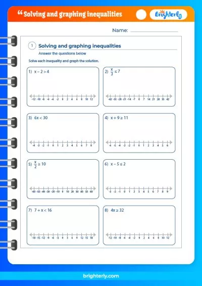Solve Each Inequality And Graph Its Solution Worksheet