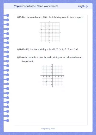 Coordinate Plane Practice Worksheets
