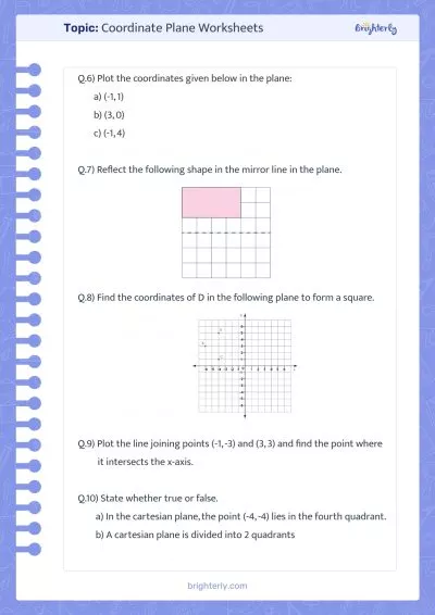 Printable Coordinate Plane Worksheets