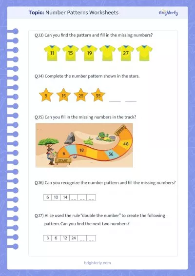 Benefits Of Studying With Number Patterns Worksheets For Kids [PDFs ...