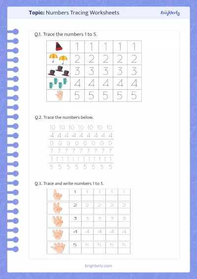 FREE Printable Tracing Numbers 1-20 Worksheets PDF