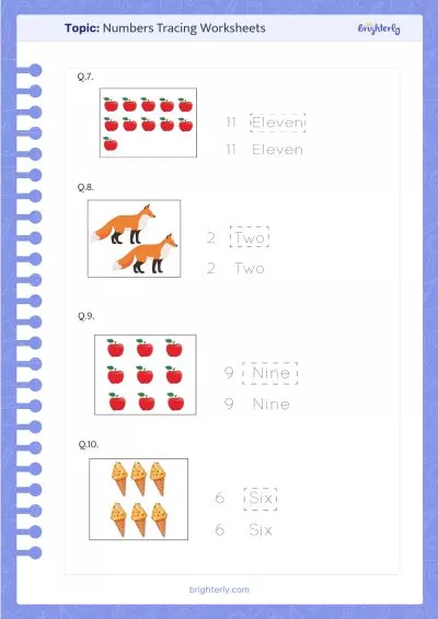Tracing Numbers 1-20 Worksheets PDF