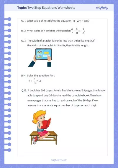 Two Step Equations Worksheet Pdf