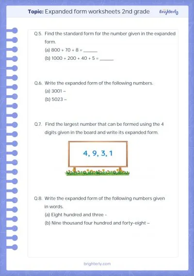 2nd Grade Expanded form Worksheet 2