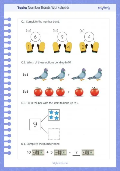 Number Bond Worksheets