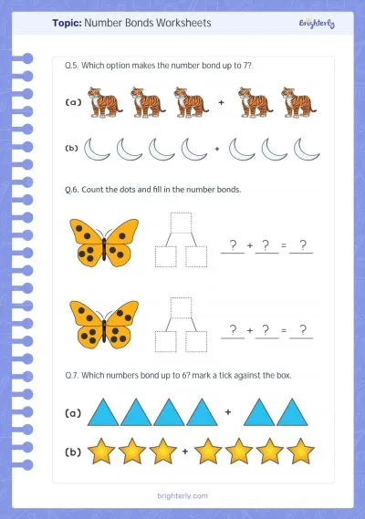 Number Bond Worksheets