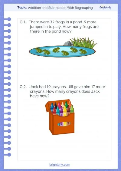 Addition And Subtraction With Regrouping Worksheets