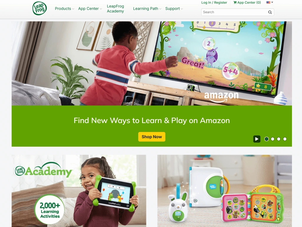 Educational website for kids #7: LeapFrog 