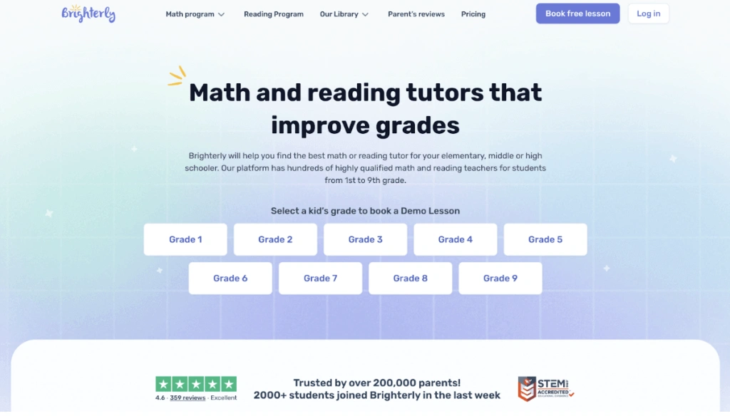 The best math learning website #1: Brighterly