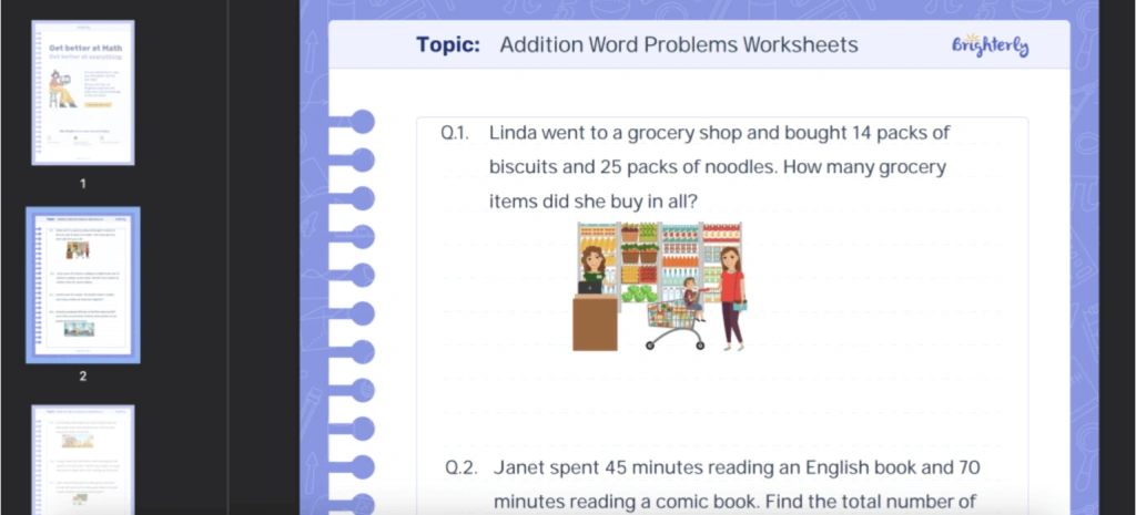 Addition Word Problems for Grade 2 Worksheets