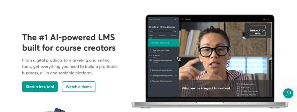 LearnWorlds online course builder