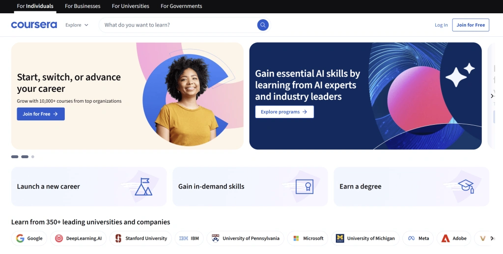 Coursera online course platform with certificate