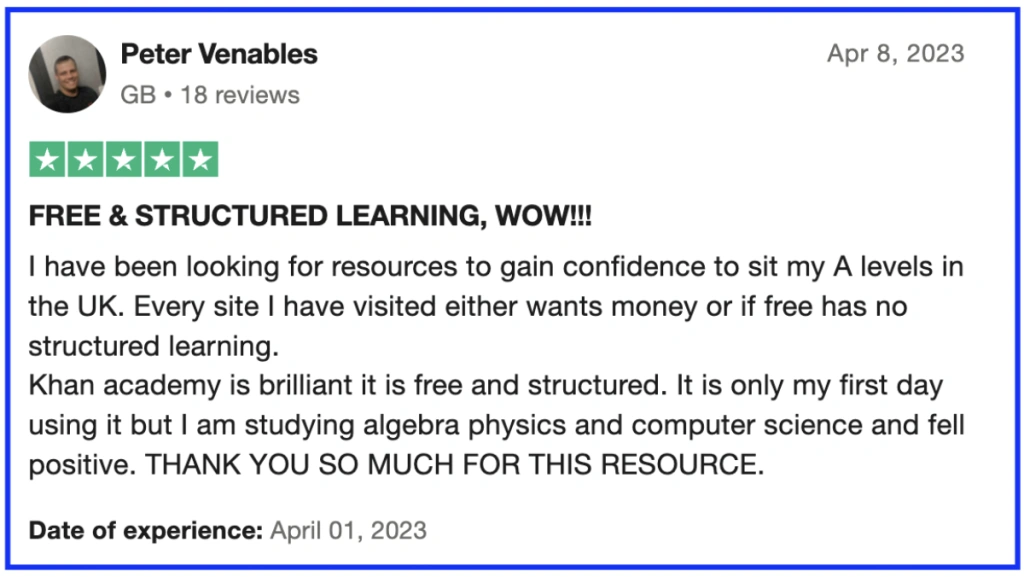Here are a couple of things students (and parents) love about Khan Academy: