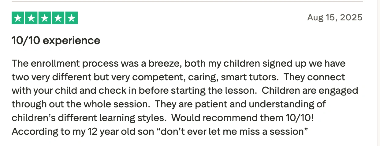 Brighterly reviews from parents