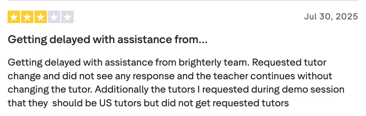 Brighterly reviews from parents